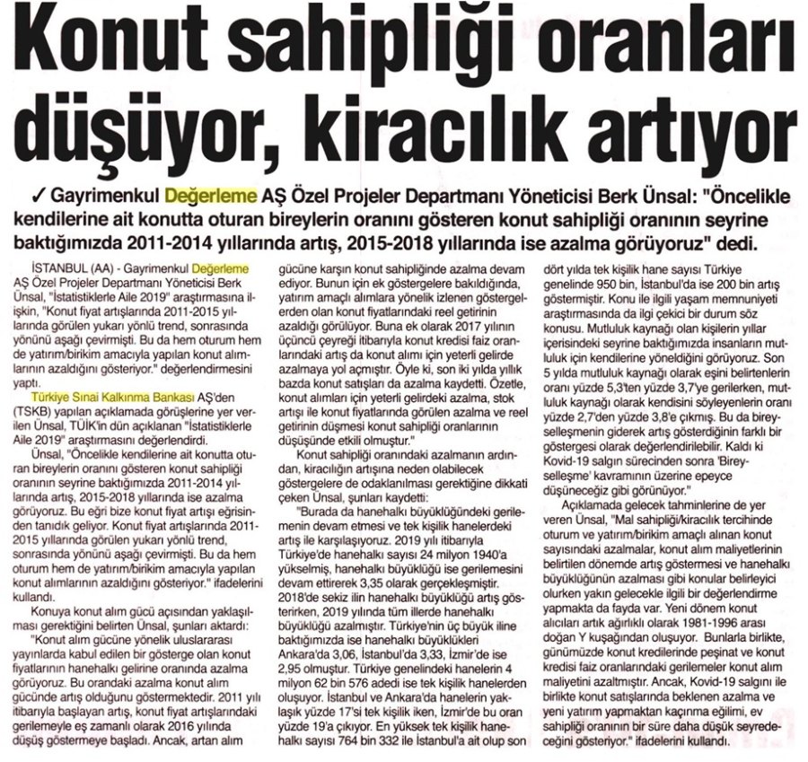 2020_05_11_Tünaydin_Konut Sahipligi Oranlari Düsüyor, Kiracilik Artiyor_