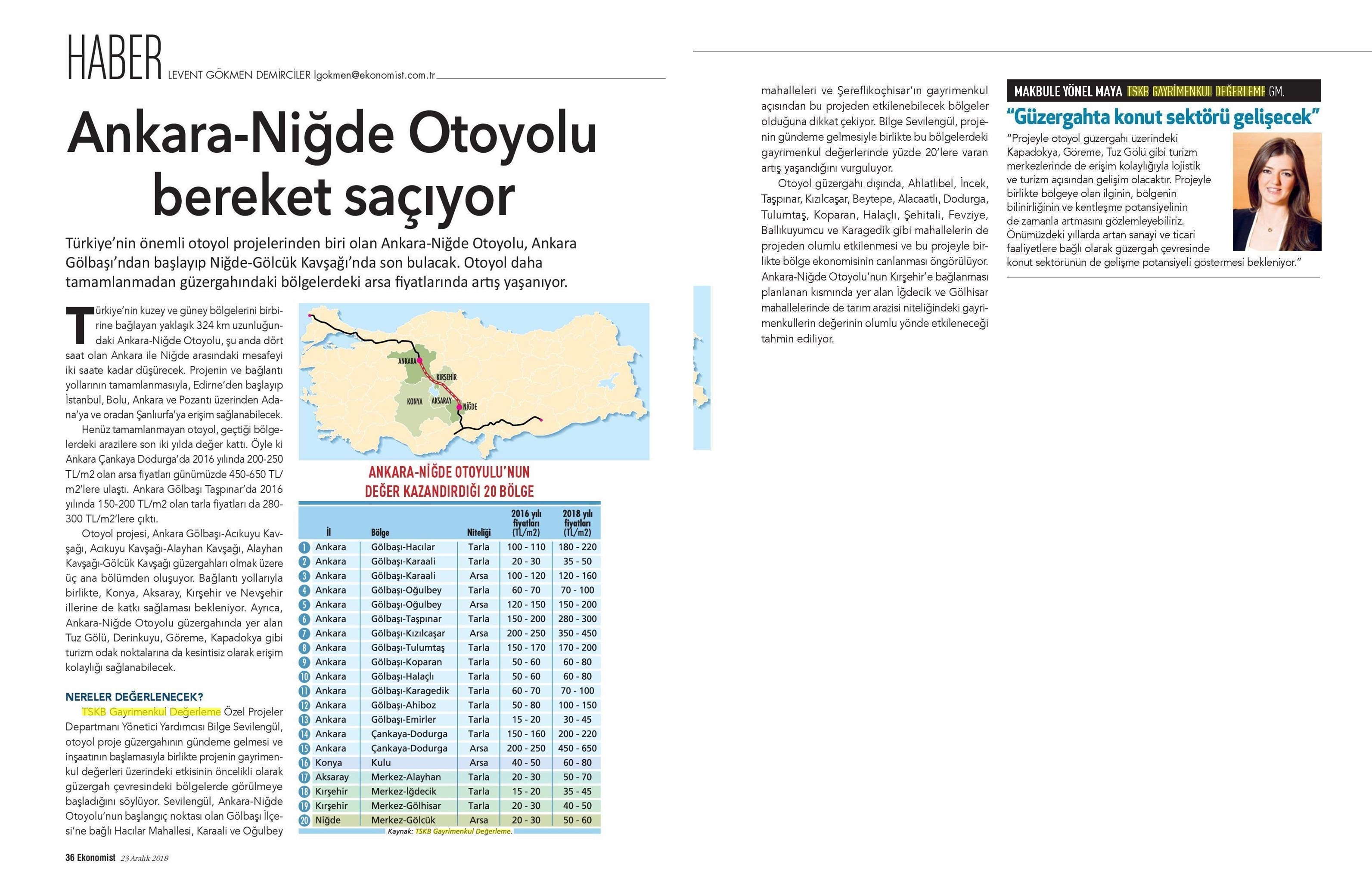 Ankara Niğde Otoyolu Bereket Saçıyor